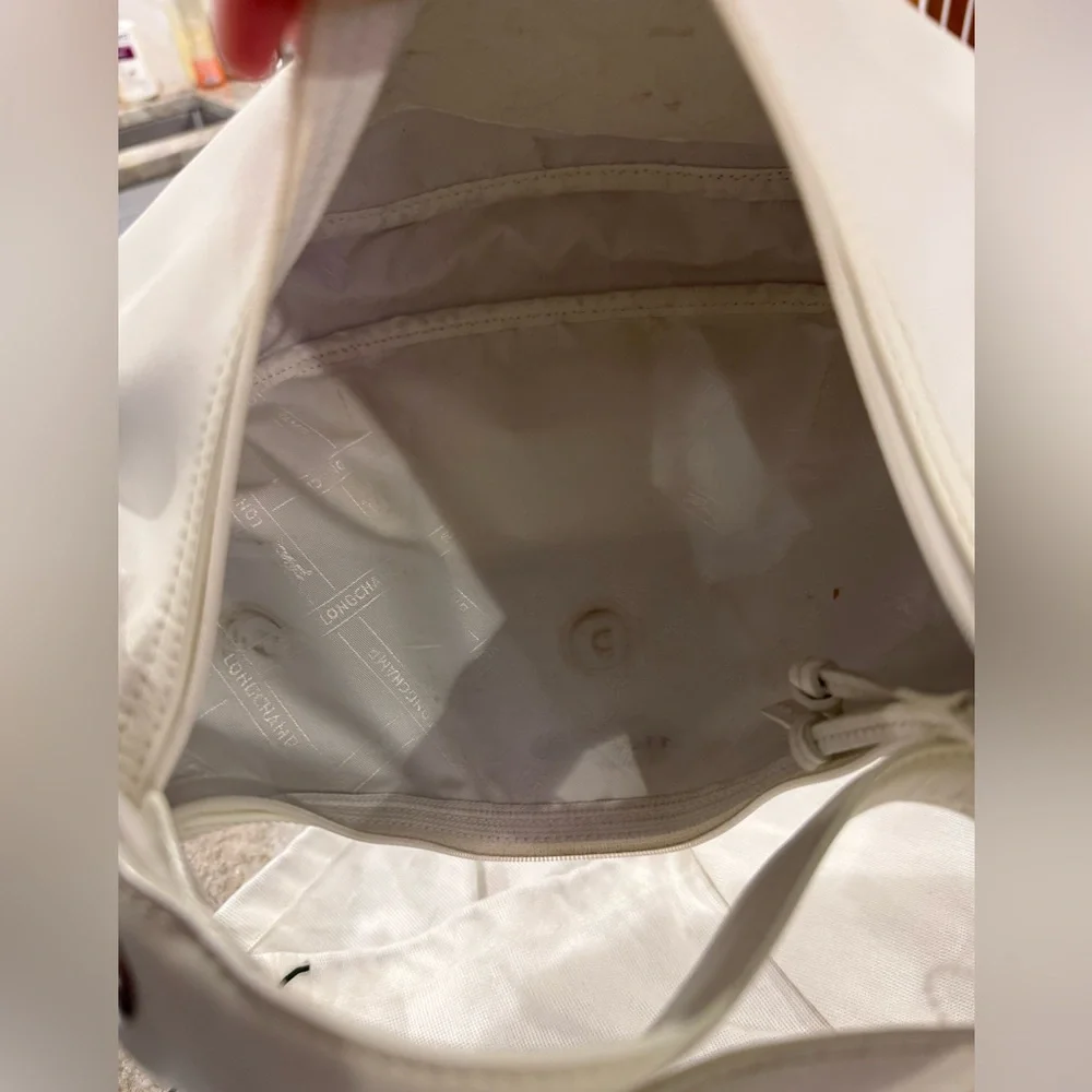 Gorgeous white leather Longchamp White Hobo Bag studded